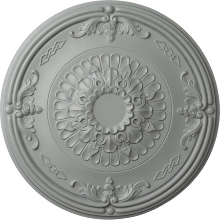 Ekena Millwork Athens Ceiling Medallion (Fits Canopies up to 3 5/8"), 26 1/4"OD x 3 1/4"P, Primed White CM27AT